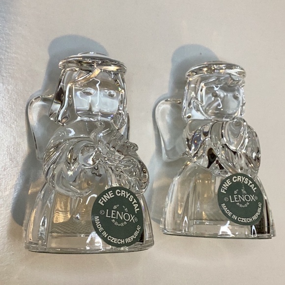 Lenox Hope & Harmony Crystal Angel Salt & Pepper Set - Mint Condition